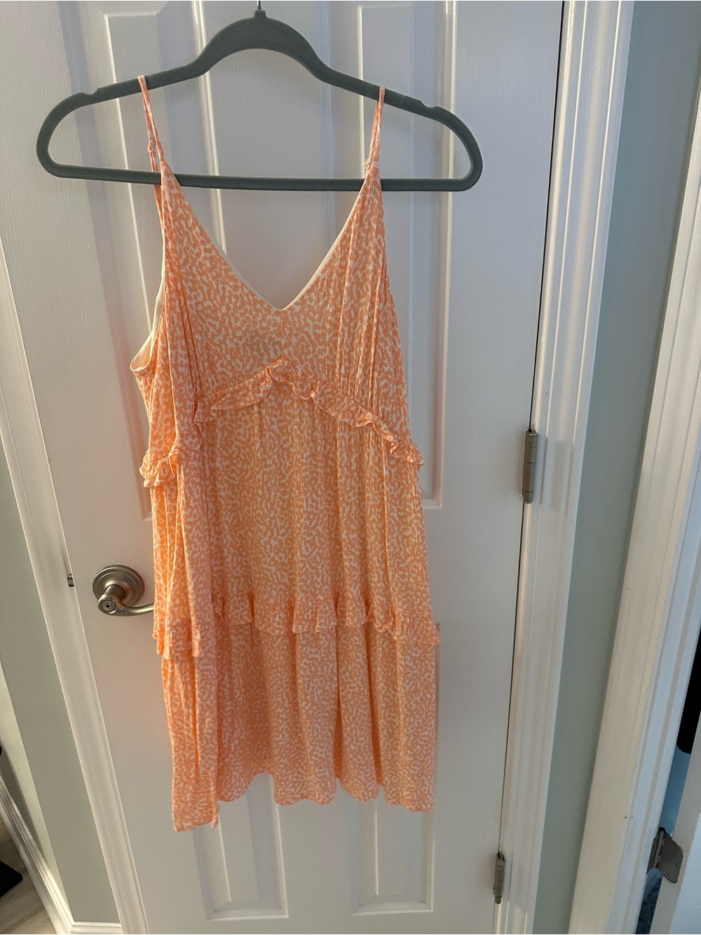 Express Peach Printed Mini Dress